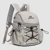 Mochila pequeña nueva y elegante, bolso casual de doble hombro para exteriores para mujer, mochila de senderismo con cordón personalizada para hombre, mochila escolar retro versátil, moderna