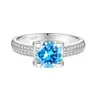 Nuevo Modelo S925 Plata de Ley Diamante Moissanita Colorido Estilo Cabeza de Toro Lujo Ligero Simple Moda Anillo Versátil Personalización de Fábrica