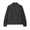 Fabricantes Mayoristas de Ropa para Mujer Transfronterizos Serie de Estilo Europeo y Americano Nueva Primavera Chaquetas de Cuadros de Doble Botonadura
