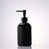 Botella de Lavado de Manos de Rayas Verticales de Alta Calidad, Vidrio Espeso, Botella Dispensadora Multifuncional para Loción y Gel de Ducha, Botella de Vidrio Resistente a la Humedad y al Calor
