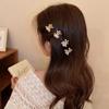 Clip de Pinza Pequeño Flor de Cristal Dongdaemun Mini Pinza de Flor de Ciruelo Coreana Flequillo Lateral Pinza Retro para Cola de Caballo Accesorios para el Cabello