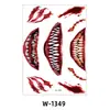 Pegatinas de Tatuaje Nuevas de Halloween Transfronterizas Europeas y Americanas Impermeables Tatuaje de Medio Brazo Horror Boca Grande Flor Tatuaje de Brazo Pegatinas