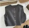 Colete de tricô folgado estilo coreano, suéter versátil, top casual fino da moda 2026 novo para mulheres