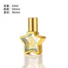 Botella roll-on de 10 ml chapada en oro, botella de muestra de spray de presión portátil, botella de recarga de perfume para coche, botella de aceite esencial