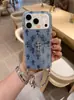 Capa de celular vintage em jeans com design de cruz 3D para iPhone 18 Pro Max, Apple 17, 16 e 15, com cobertura total e uma alça