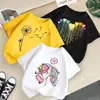 Camisetas de Manga Corta con Cuello Redondo para Niños y Niñas, Estilo Nuevo 2026 Transfronterizo, Tops de Algodón con Estampado de Dibujos Animados de Moda, Tendencia en Ropa Infantil de Media Manga
