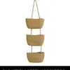 Estante de Almacenamiento con Cesta Colgante de Pared, Esencial de Tres Niveles para Dormitorio, Organizador de Pared Tejido de Hilo de Algodón para Habitación