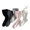 Calcetines Miu-Style de Primavera y Verano Delgados de Estilo Coreano Modernos con Estampado de Letras, Acampanados, Sueltos, con Puño de Burbuja, a Media Pantorrilla, que Te Hacen Ver Más Delgado, Calcetines Holgados