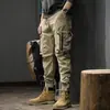 Pantalones Cargo Ami Kaji de Peso Pesado Lavado Retro Marca de Moda para Hombre Primavera y Otoño Tácticos Funcionales Ajustados hasta el Tobillo Casuales de Moda