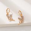Pendientes de Mariposa Huecos con Diamantes Europeos y Americanos Transfronterizos, Estilo Minimalista, Pendientes de Mariposa Frescos Dinámicos y de Moda, Accesorios Únicos para Orejas