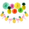 Piña de fruta hawaiana bola de panal de papel bola de flor de papel abanico de papel flor juego de decoración para fiesta temática de verano Amazon