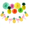 Piña de fruta hawaiana bola de panal de papel bola de flor de papel abanico de papel flor juego de decoración para fiesta temática de verano Amazon