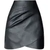 Falda de Temperamento de Longitud Media para Mujer 2026 Primavera y Otoño Nuevo Estilo Adelgazante Falda Corta de Cuero PU Cintura Alta para Bajitas Falda de Corte A Falda que se Ajusta a la Cadera