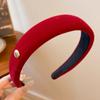 Diadema retro estilo Hong Kong roja para mujer, otoño e invierno, color vino tinto dulce, diadema alta craneal elegante, accesorios para el cabello con sentido avanzado, tocados