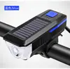 Lanterna de buzina solar mais vendida internacionalmente com display de energia, luz brilhante de alto lúmen para pedalar à noite, luz de buzina aguda