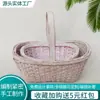 Cesta de almacenamiento para manualidades caseras diarias estilo ins nórdico cesta para plantas suculentas tejida con virutas de madera cesta para arreglos florales
