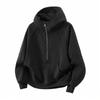 2025 Nueva Sudadera con Capucha para Hombre Marca de Moda Americana Diseño Holgado con Cierre Cortavientos Sudadera de Cuello Alto Chaqueta para Hombre