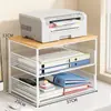 Estante de Armazenamento para Impressora para Uso no Escritório e em Casa, Estante de Suporte de Copiadora Multicamadas, Estante de Armazenamento de Papel A4 Retrátil para Mesa