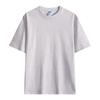 Camiseta de algodão puro penteado pesado 260g, manga curta, ombro de fora, gola redonda, cor sólida, solta, meia manga, base