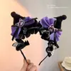 Lindo Aro para el Cabello de Kulomi Femenino Felpa Artificial Orejas de Gato Accesorios para el Cabello Lolita Tocado Cosplay Accesorios Comic-Con