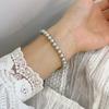 Pulsera de Cuentas Gris Cristal Platino Diseño de Nicho Pulsera Exquisita 2024 Nueva Popular Joyería de Lujo Ligero