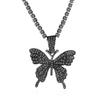 Collar Mariposa Cubana Collar Mariposa Pedrería Transfronterizo Colgante Mariposa Collar Joyería Hip-Hop Gargantilla Tenis Trendy