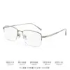 Gafas de prescripción ultraligeras de titanio puro de lujo ligero para hombre, montura plateada, montura de titanio de negocios LEX, gafas de montura cuadrada retro