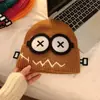 Gorro de Lana Tejido Divertido para Estudiante Niña Invierno Femenino Lindo Niños Familia Estilo Japonés Gorro Bola de Pelo Cálido Protección para Orejas