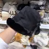 Sombrero de Pescador Engrosado Cálido Adelgazante Antienvejecimiento para Mujer con Lazo Irregular Sombrero de Cubo, Largo Delante Corto Detrás Sombrero Mongol para Invierno