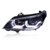 Adequado para montagem de farol BMW Série 5 03-10 E60 com olhos de anjo LED modificados, luzes diurnas e pisca sequencial