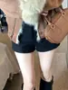 Shorts Casuales de Lana Negros para Mujer, Shorts para Botas de Invierno, Pantalones Rectos Versátiles, Pantalones Cortos Ajustados de Cintura Alta Línea A Adelgazantes, Pantalones que Resaltan la Cadera