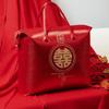 Bolsa de Armazenamento para Colcha de Dote de Celebração de Casamento Conjunto de Quatro Peças Estilo Chinês Bolsa de Embalagem para Bolsa de Mão Bolsa Grande Vermelha para Colcha