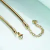 Pulsera de Cadena Serpiente Redonda de Acero Inoxidable 304 de Venta Caliente Transfronteriza Europea y Americana 3 mm Versátil Simple Pulsera de Oro de 18 Quilates Venta al por Mayor