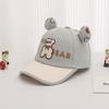 Gorra de Béisbol para Niños Ins Gorra Casual de Oso con Moño de Dibujos Animados 2-5 Años Niños y Niñas Sombrero de Protección Solar de Verano
