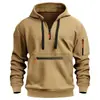 Sudadera con capucha y cremallera para hombre, código europeo transfronterizo, nueva de otoño e invierno, multibolsillos, sudadera deportiva casual de comercio exterior
