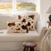Almohada Manta de Felpa Larga Gruesa de Doble Cara con Estampado de Vaca Ins de Venta Caliente Transfronteriza con Textura de Animal para Ventana de Mirador y Decoración de Sala de Estar