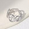 Anillo Europeo y Americano Transfronterizo de Acero de Titanio para Mujer Forma de Hoja Corazón Nicho Simple No Desvanecible Abierto Acero Inoxidable Venta al por Mayor