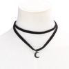 Joyería Transfronteriza Europea y Americana, Collar de Moda y Personalizado con Colgante de Luna Retro, Estilo Ins, Estilo Oscuro, Collar de Luna Creciente al Por Mayor