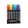 Pluma de Contorno Doble Línea de 48 Colores Pluma Marcadora Creativa DIY Pluma Marcadora con Brillo Pluma Marcadora Navideña En Stock Venta al por Mayor