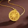 Colgante Brújula de Ocho Tesoros de Oro Puro 999 Shuibei Oro Duro 3D Método Antiguo Herencia Colgante Marca Fu como Regalo para Hombres y Mujeres