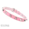 Collar punk Harajuku con tachuelas, estilo gótico, estética oscura, gargantilla de piel sintética, collar para clavícula para mujer