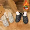 Pantuflas de Algodón para Hombre en Invierno, Bolsas de Pareja con Suelas Gruesas y Terciopelo, Cálidas e Impermeables, Pantuflas de Lana para Interior del Hogar, Zapatos de Algodón para Familia