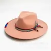 Tendencia de personalidad de la moda europea y americana transfronteriza sombrero de fieltro diseño original sombrero fedora temperamento británico sombrero de lana outlet de fábrica
