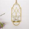 Candelero de hierro forjado para el hogar al por mayor, bandeja para velas, decoración de pared simple, colgante geométrico, transfronterizo, nórdico, dorado, para colgar en la pared