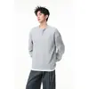 Primavera 2026 Nuevo Estilo Coreano de Moda para Hombre Camiseta Única de Manga Larga Henley Top para Adolescentes