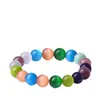 Pulsera de Abalorios de Piedra Ojo de Gato Colorida para Mujer, Abalorios de Vidrio Transparente Hielo, Venta al por Mayor de Abalorios de Piedra Ojo de Gato Colorida