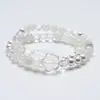 Belleza de País NevadoPulsera de Cristal Blanco Natural para Mujer, Pulsera de Moda Versátil de Perlas de Concha Blanca Luz de Luna Blanca Venta al por Mayor
