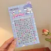 Lindas Pegatinas para Uñas Sanrio para Niños, Pegatinas de Uñas Desgastables, Parches para Uñas de Kuromi, Juguetes de Dibujos Animados para Niños