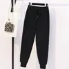 Pantalones deportivos de mujer de talla grande para primavera y otoño, color liso, con cintura elástica, corte holgado, efecto adelgazante, pantalones jogger casuales