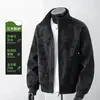 Chaqueta retro estilo americano de cuero PU con cuello alto para hombre, nueva colección otoño/invierno 2026, corte holgado, prenda exterior casual versátil